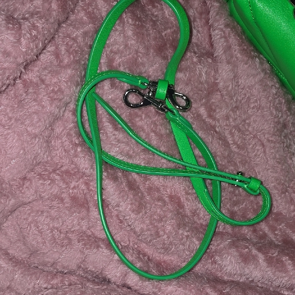 Rebecca Minkoff Neon Green Crossbody Bag with Silver Chain Detail - Picture 8 of 8